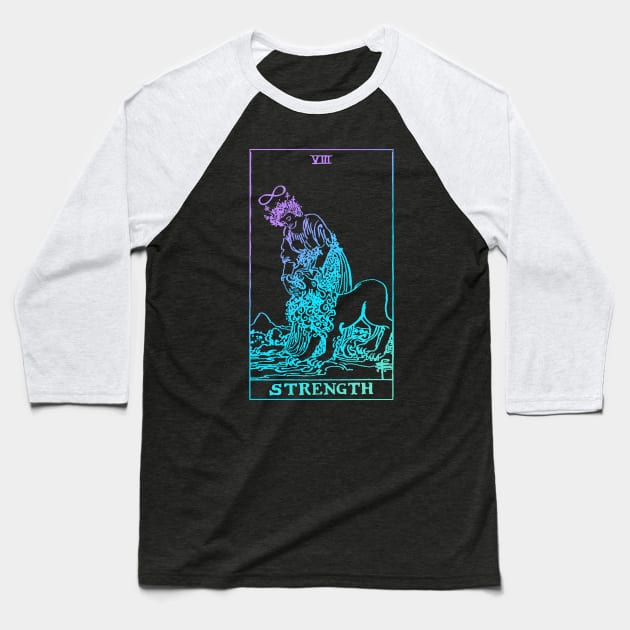 Strength Tarot Card Baseball T-Shirt by srojas26